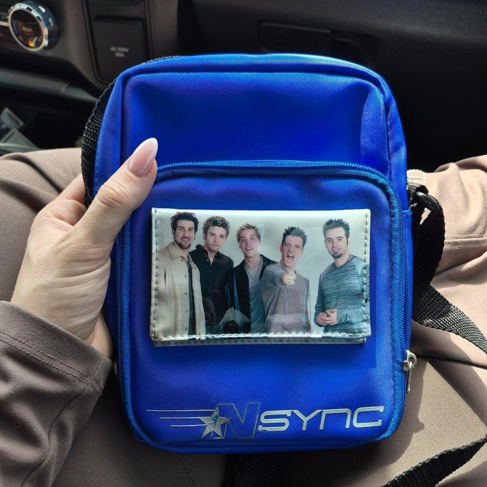 Vintage 2000 NSYNC Winterland Blue Crossbody Bag Y2K Boy Band Merch CD Case